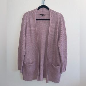 Staccato mauve purple/pink, waffle knit cardigan with pockets, size Large